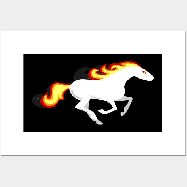 Flaming Horse Wall Art by psanchez